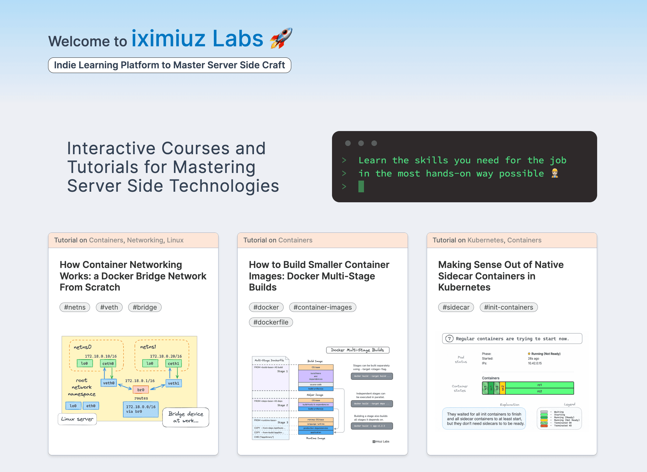 iximiuz Labs - Indie Learning Platform to Master Server Side Craft